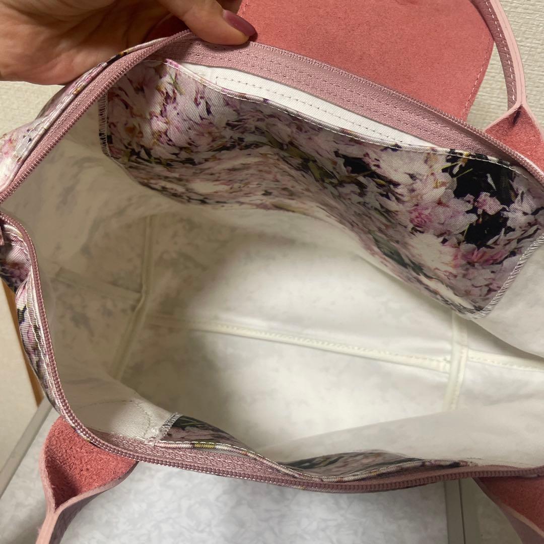 未使用ロンシャンレア柄さくらハンドバッグ