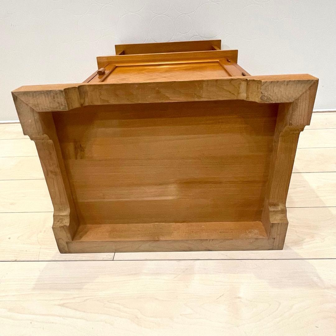 格子キャビネット 無垢材 神棚台 飾り棚 小物収納 和モダン 高級天然木