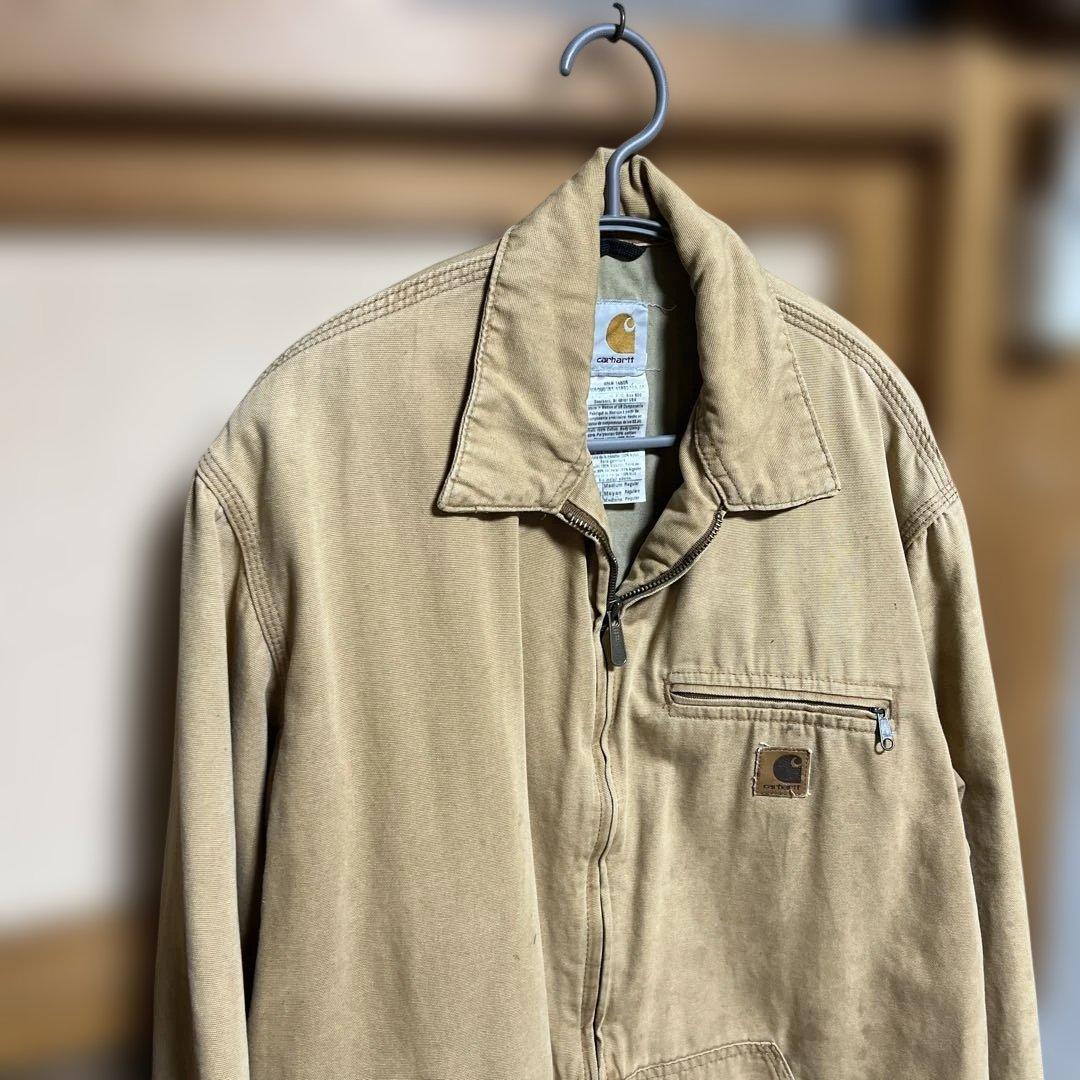 ヴィンテージ カーハートCarhartt ベージュ デトロイトジャケット　m M