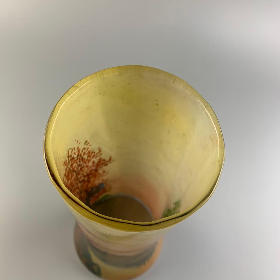 ガラス 花瓶 花器 在銘 硝子アンティーク 飾壺 西洋美術 ガラス工芸