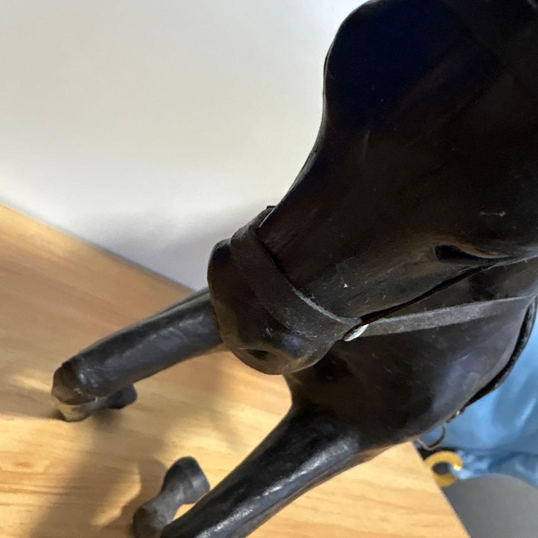 ヴィンテージ 革の黒い馬 - メルカリ