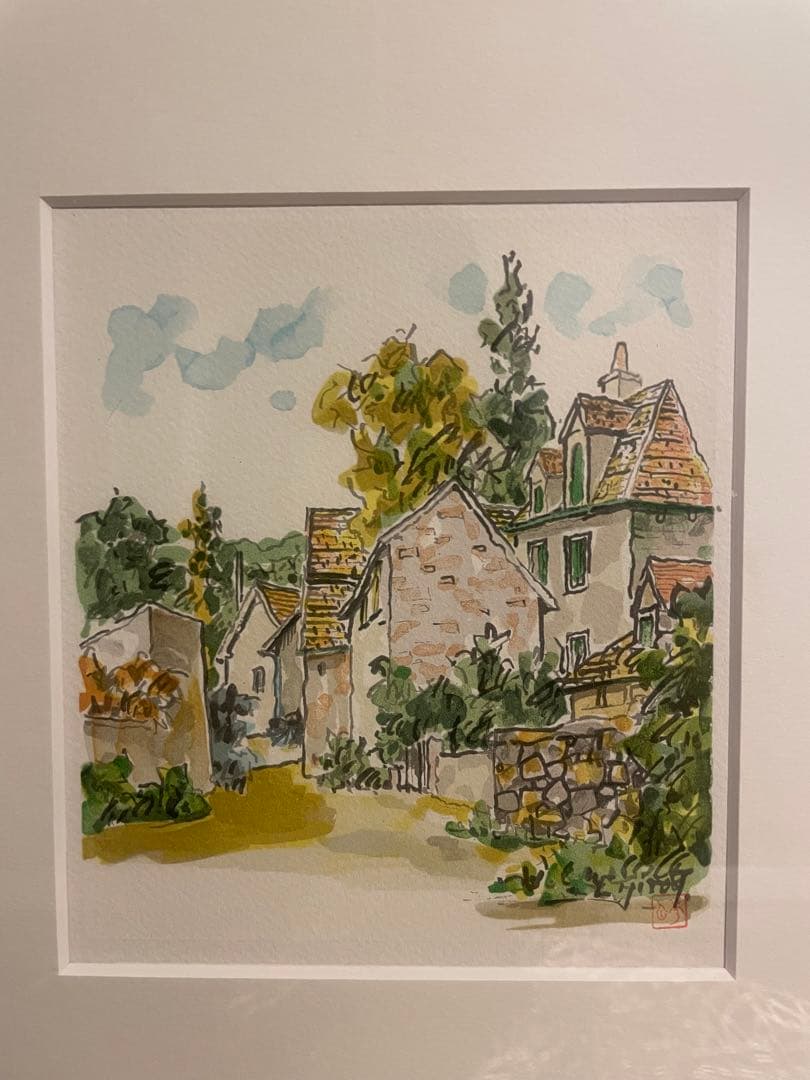 田辺栄次郎　「ラ•シャターの街角」オリジナルリトグラフ　絵画　限定　ギャラリー