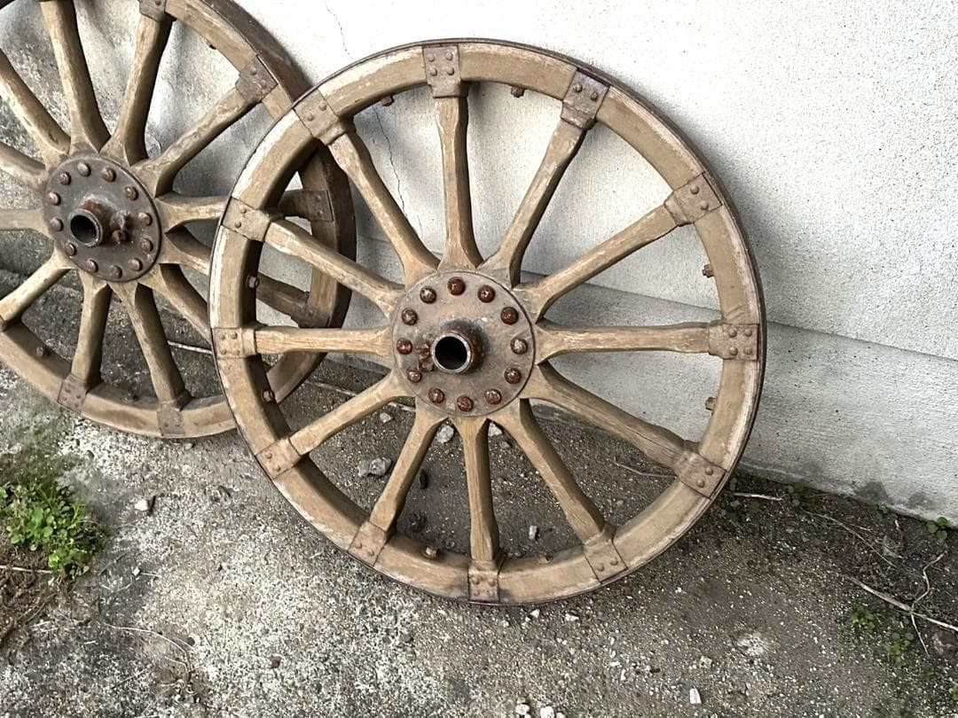 レア品 旧家 蔵出し 野戦砲 車輪 直径-約70cm 旧日本軍 大砲 骨董