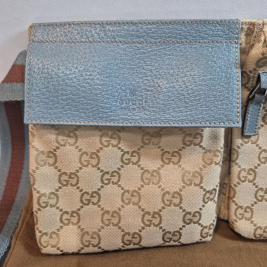 希少　GUCCI GG柄　ウエストバッグ　ボディバッグ　GGキャンバス　シェリー