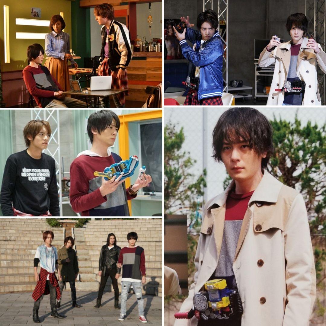 仮面ライダービルド桐生戦兎着用衣装異素材切替クルー(ネイビーver