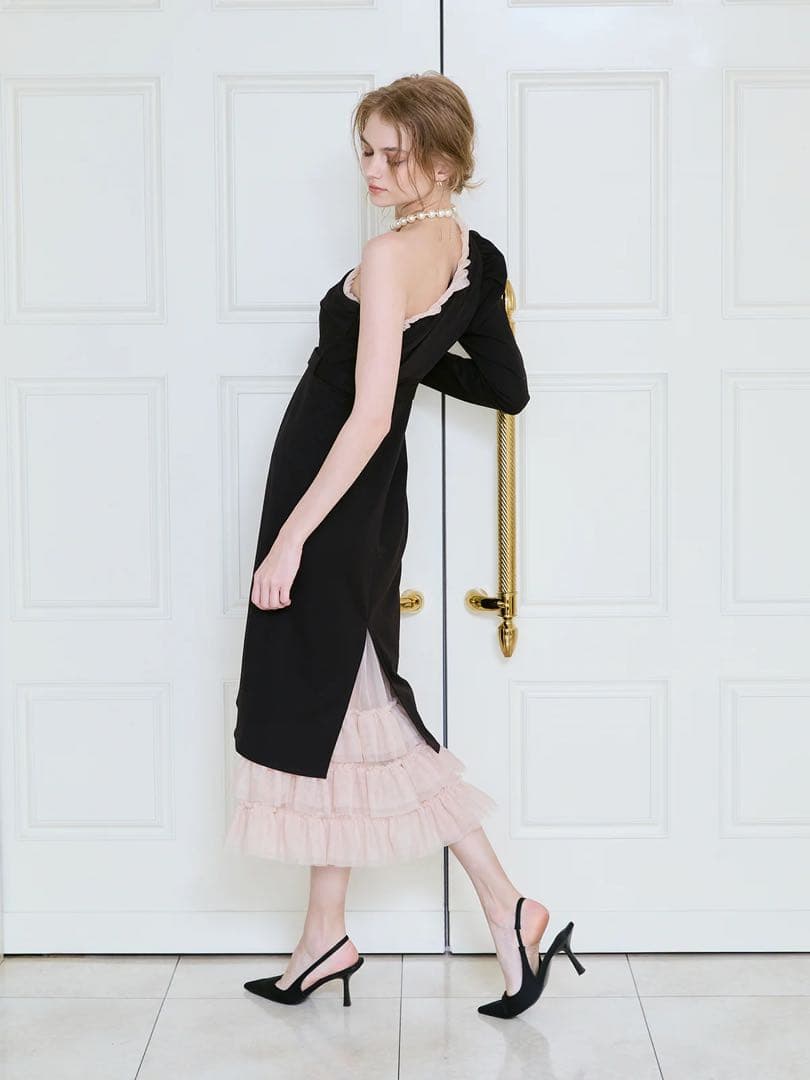 【EIMY ISTOIRE】フリルチュールワンショルダードレス