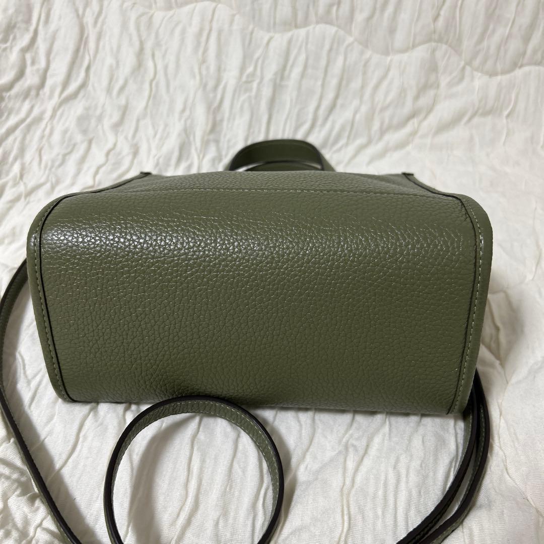 コーチ　オリーブグリーン レザー ショルダーバッグ