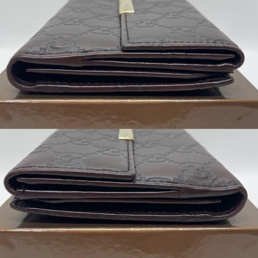 【美品/箱付】グッチ 112715・0416 GG柄 長財布 二つ折り 小銭入れ