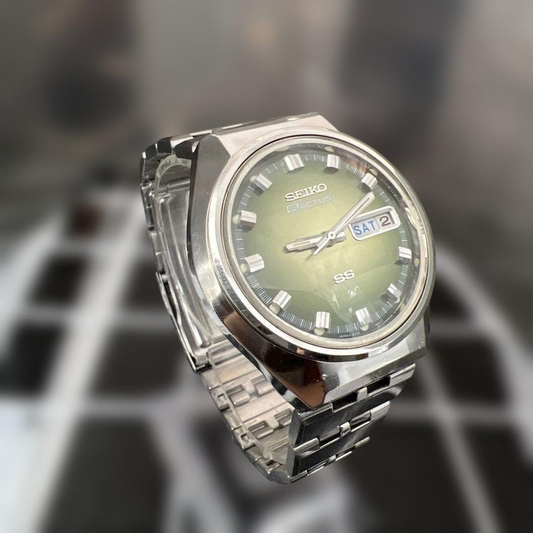 S03 セイコー ファイブ アクタス SS 1974年製 自動巻き グリーン
