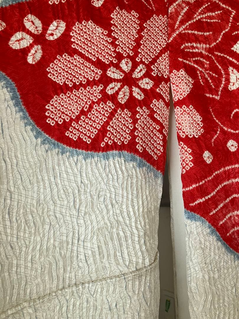 ちー様 希少手絞り」正絹 杢目の総絞り振袖 - メルカリ