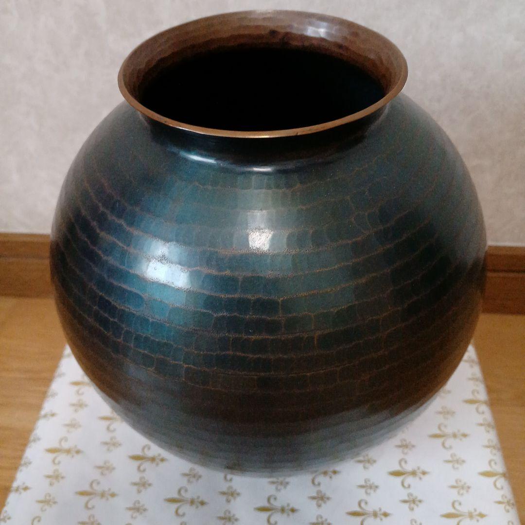 美品　玉川堂　鎚起銅器　花瓶　桐箱付き