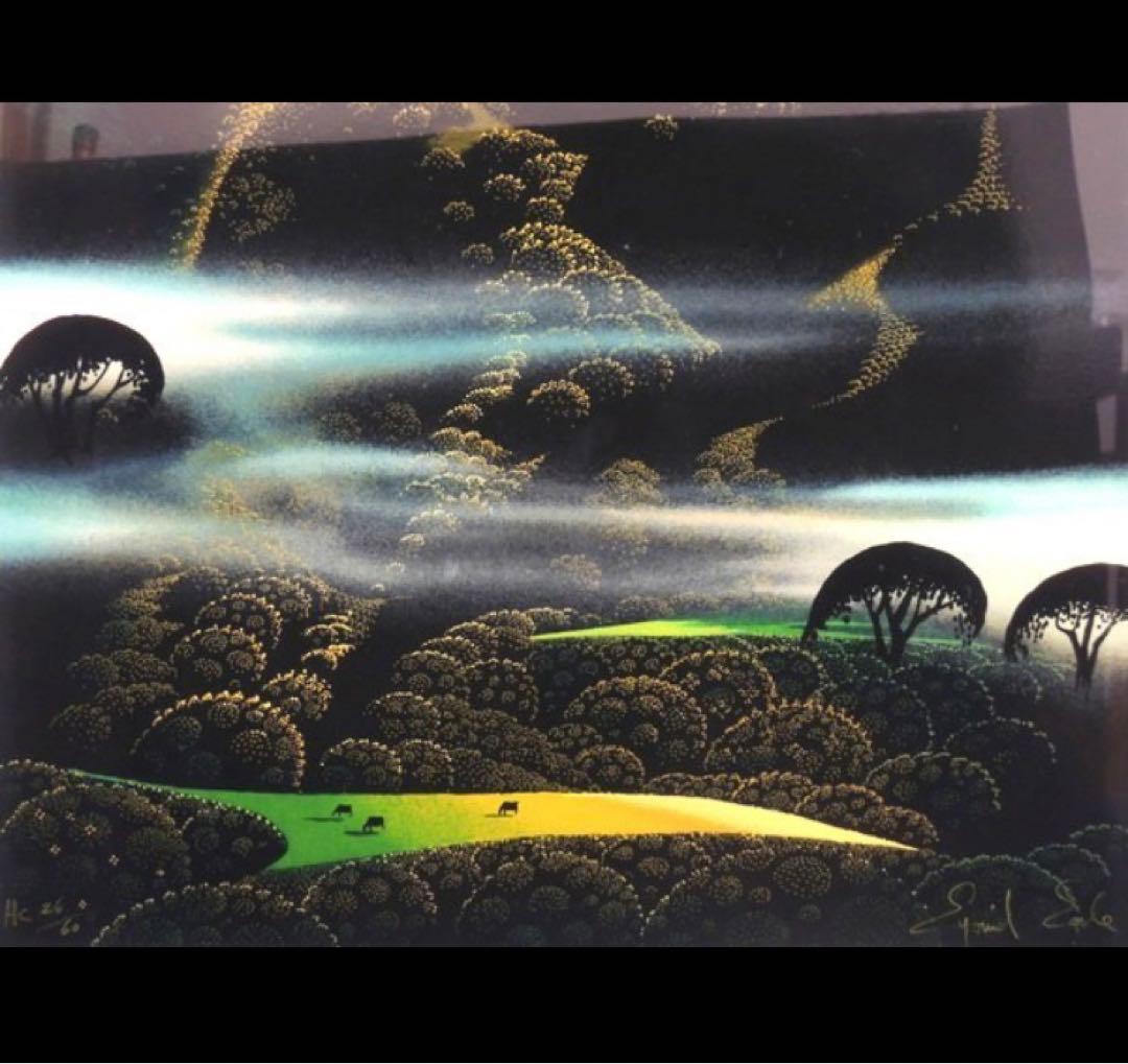 真作 アイベン・ロール 「霧のかかった山々」サイン入り アイベン