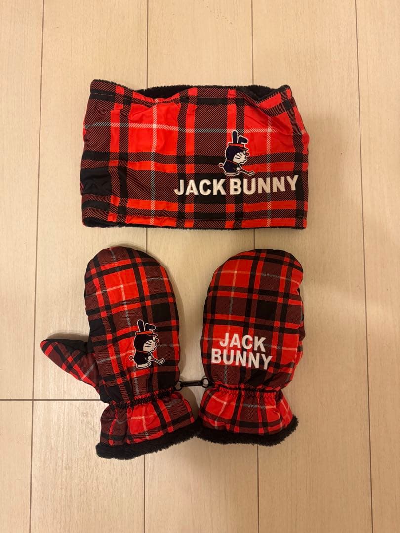 ドラえもんコラボJACK BUNNY 赤黒チェック ミトン ネックウォーマー