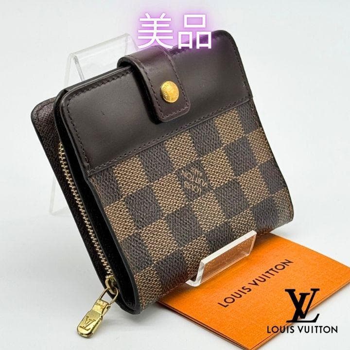 LOUIS VUITTON コンパクトジップ 二つ折り財布 ダミエ エベヌ