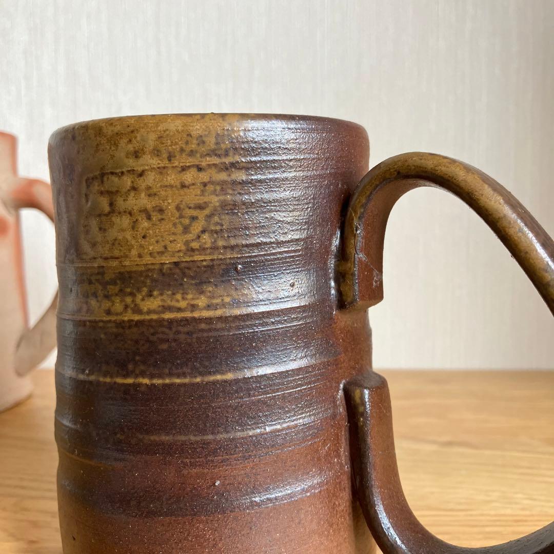 備前焼　ビアマグ　マグカップ大　2点セット