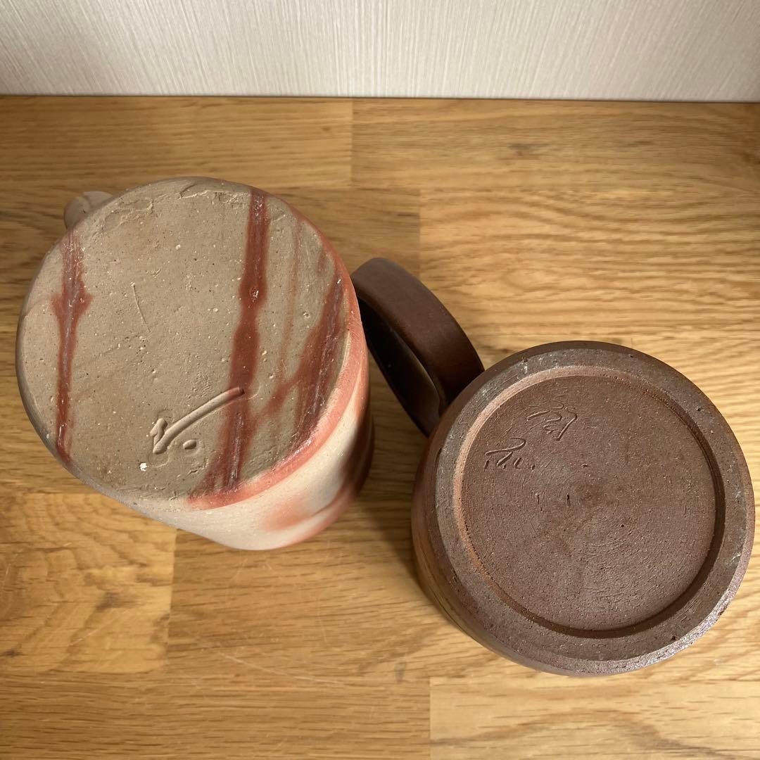 備前焼　ビアマグ　マグカップ大　2点セット