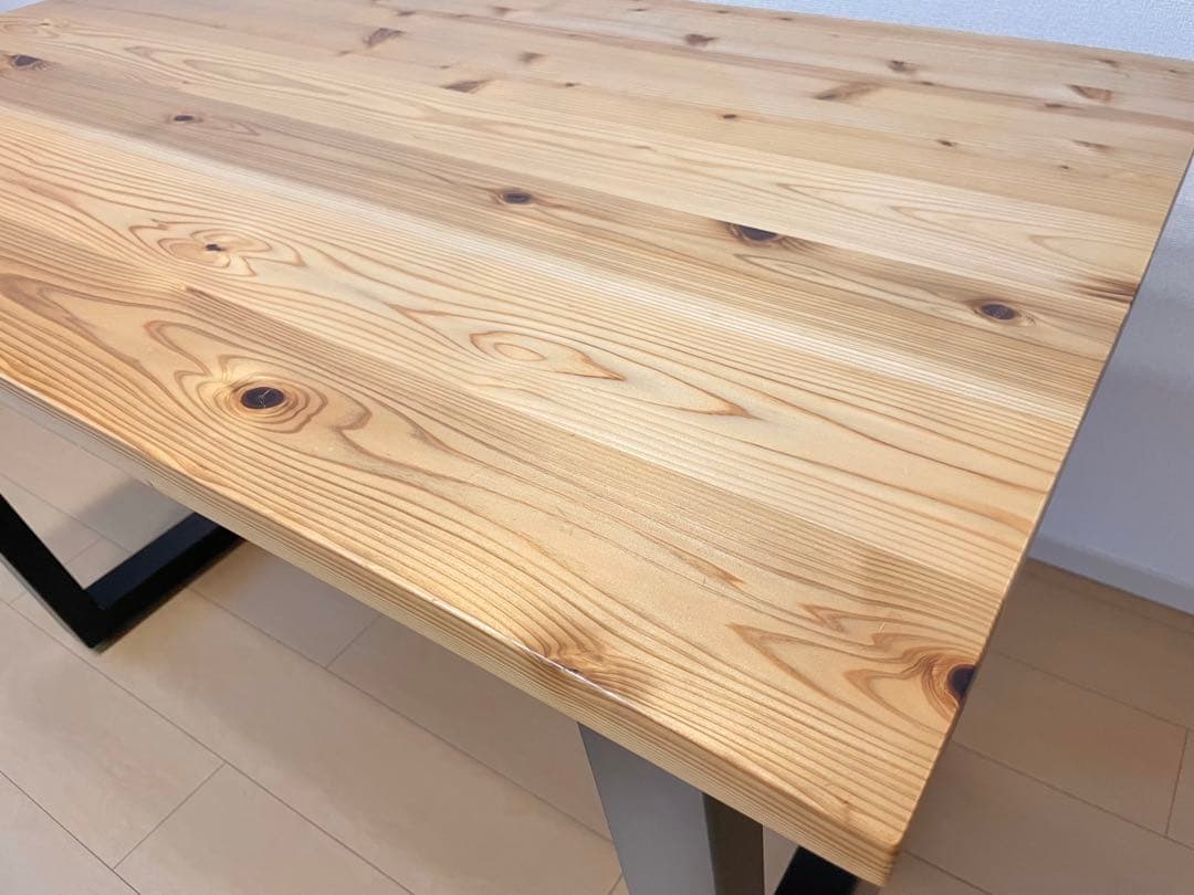 【KANADEMONO】 THE TABLE 無垢 杉×Black Steel