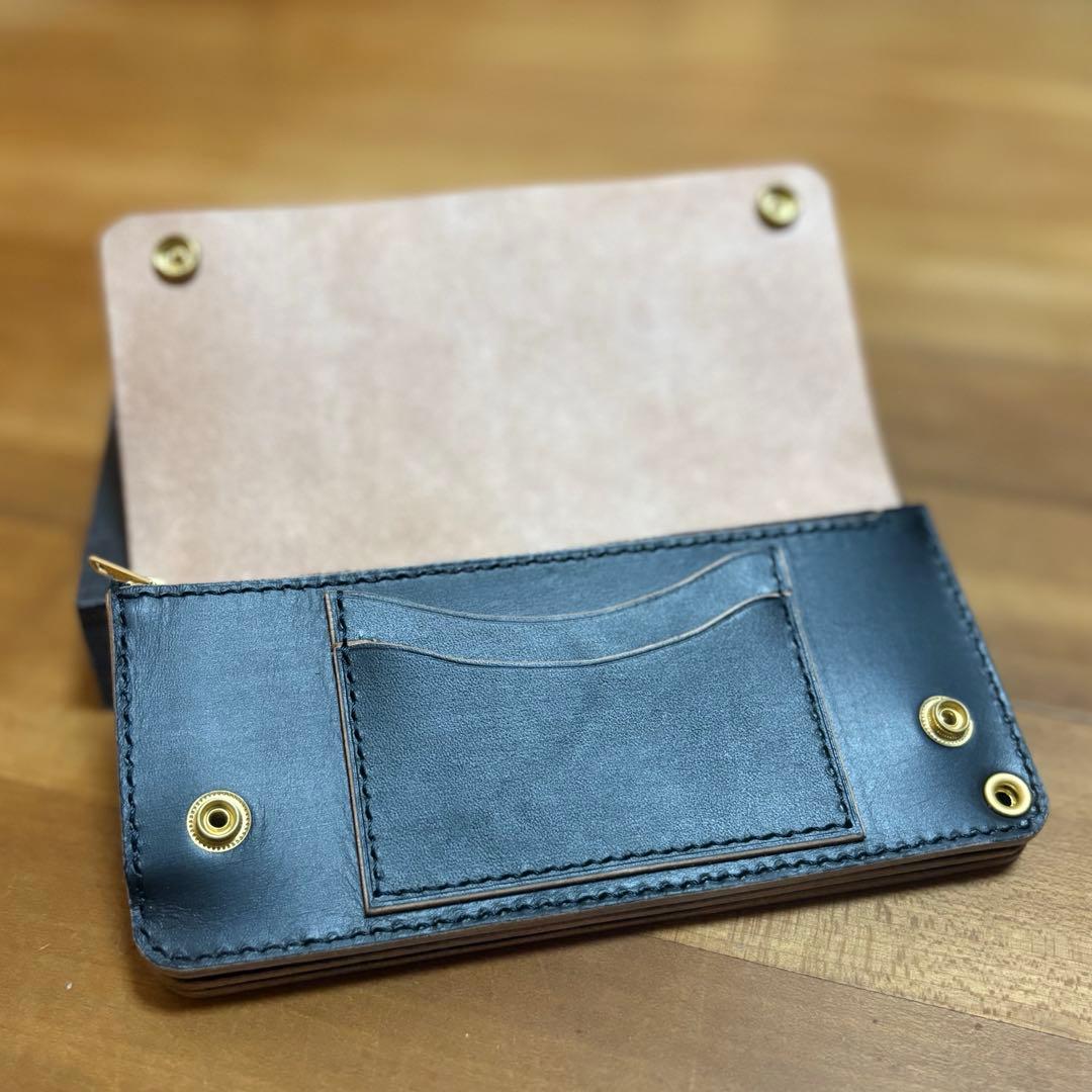 昭南茶芯ブラック　ロングトラッカーウォレット