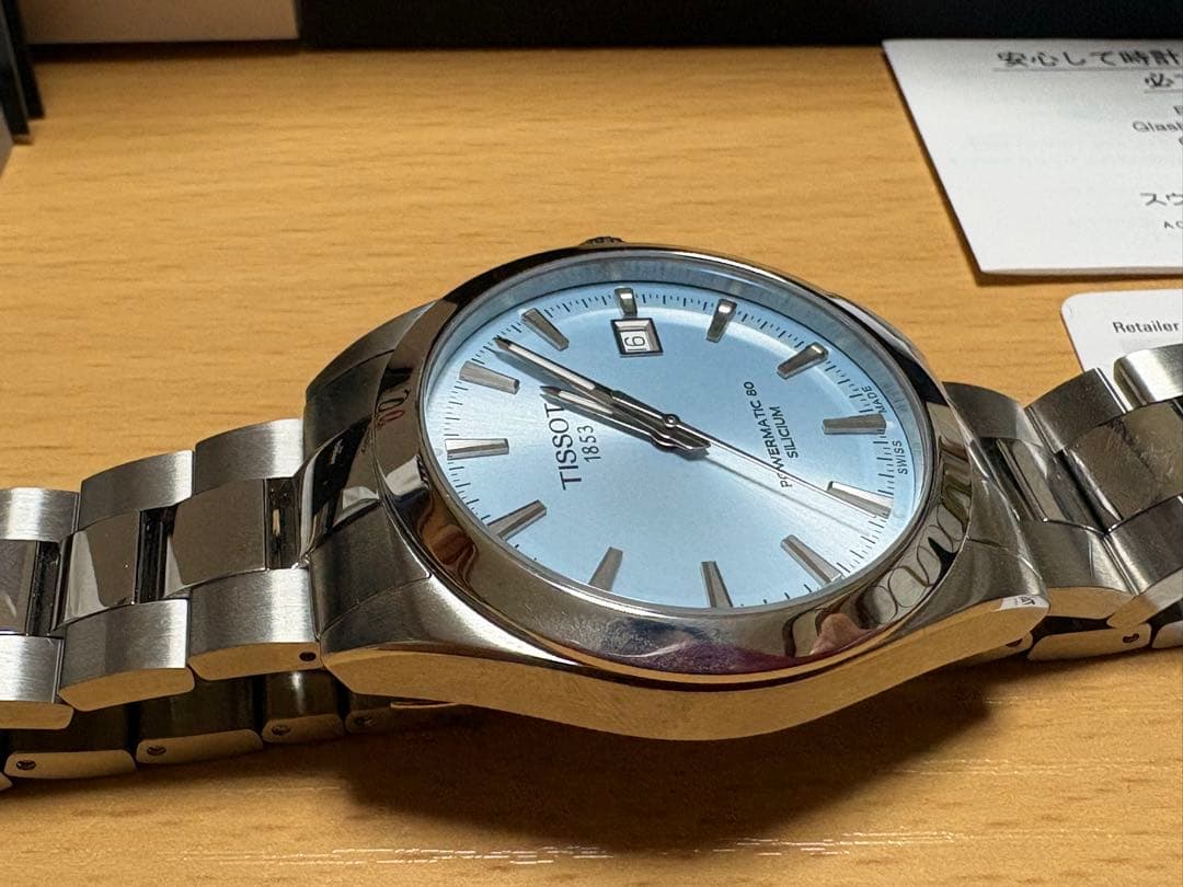 TISSOT ジェントルマン　パワーマティ ック80 シリシウム　アイスブルー