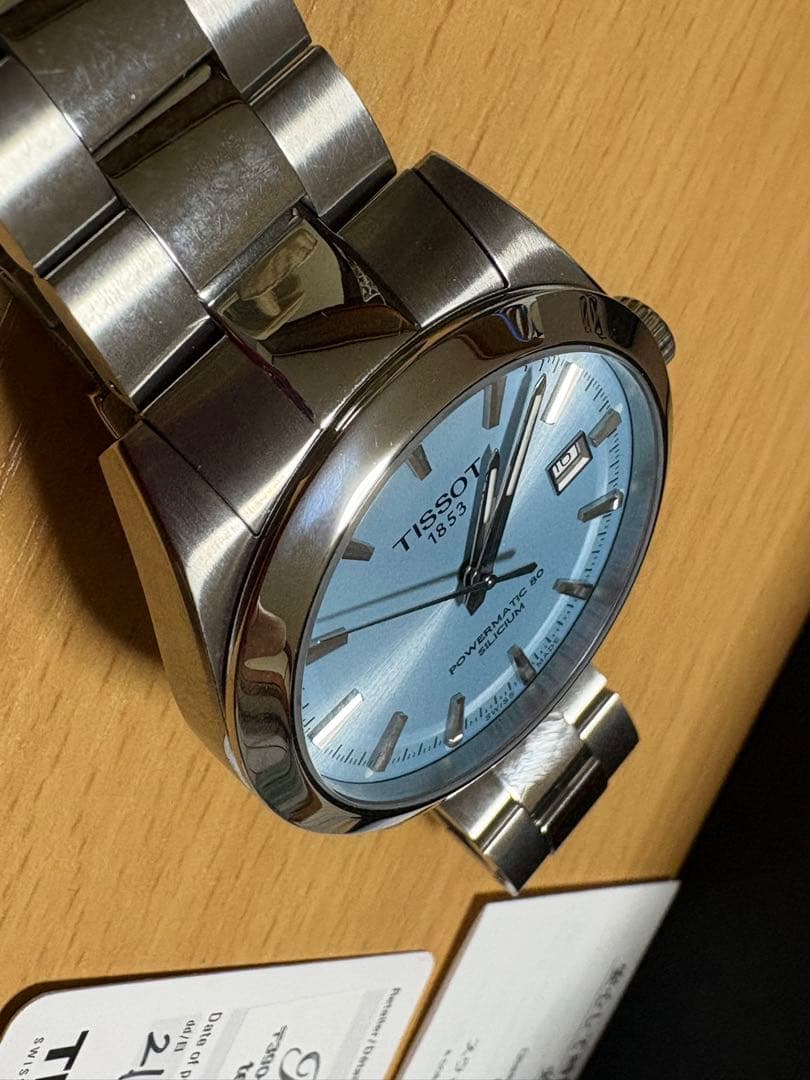 TISSOT ジェントルマン　パワーマティ ック80 シリシウム　アイスブルー