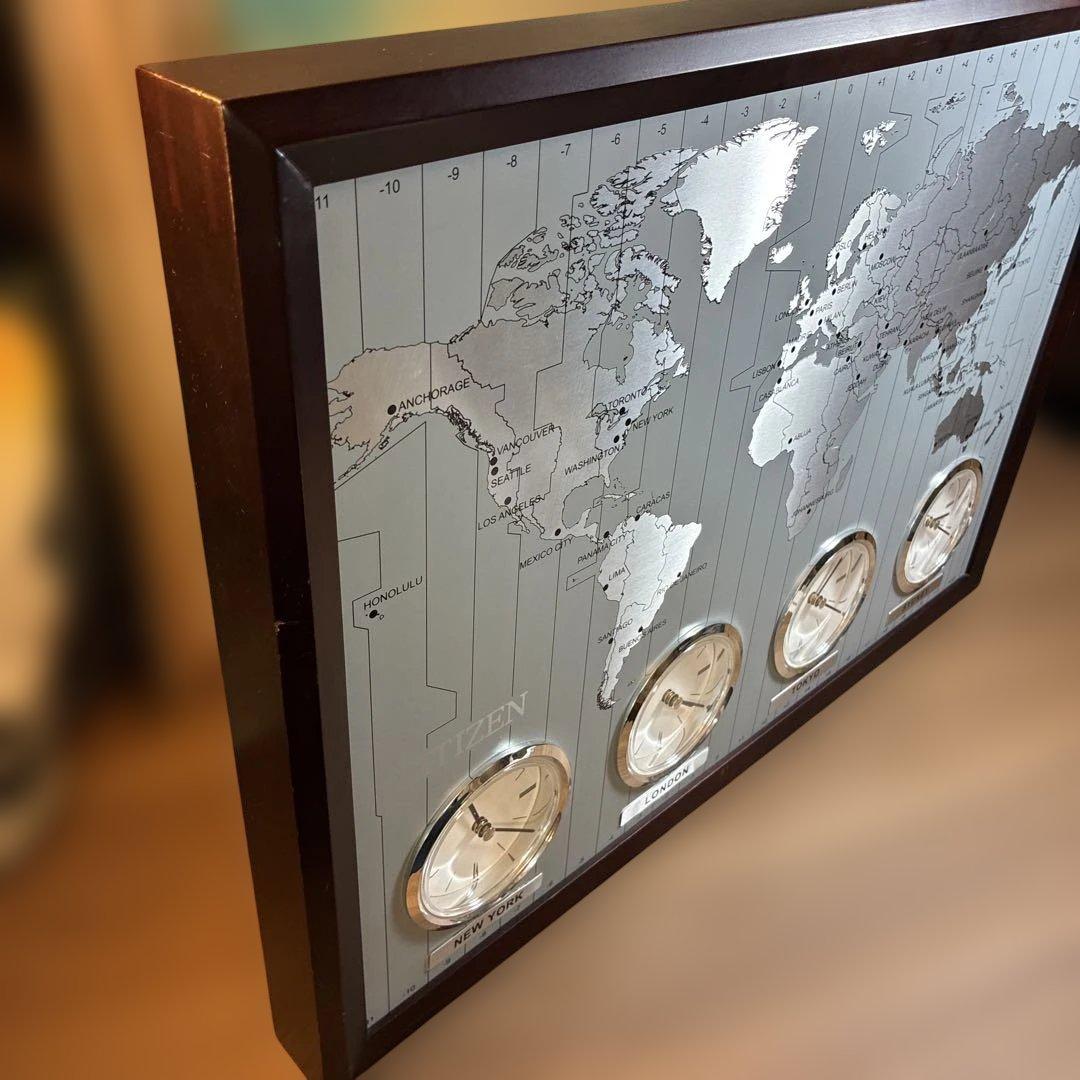 美品希少　CITIZEN シチズン ワールドタイムクロック 世界時計 掛け時計