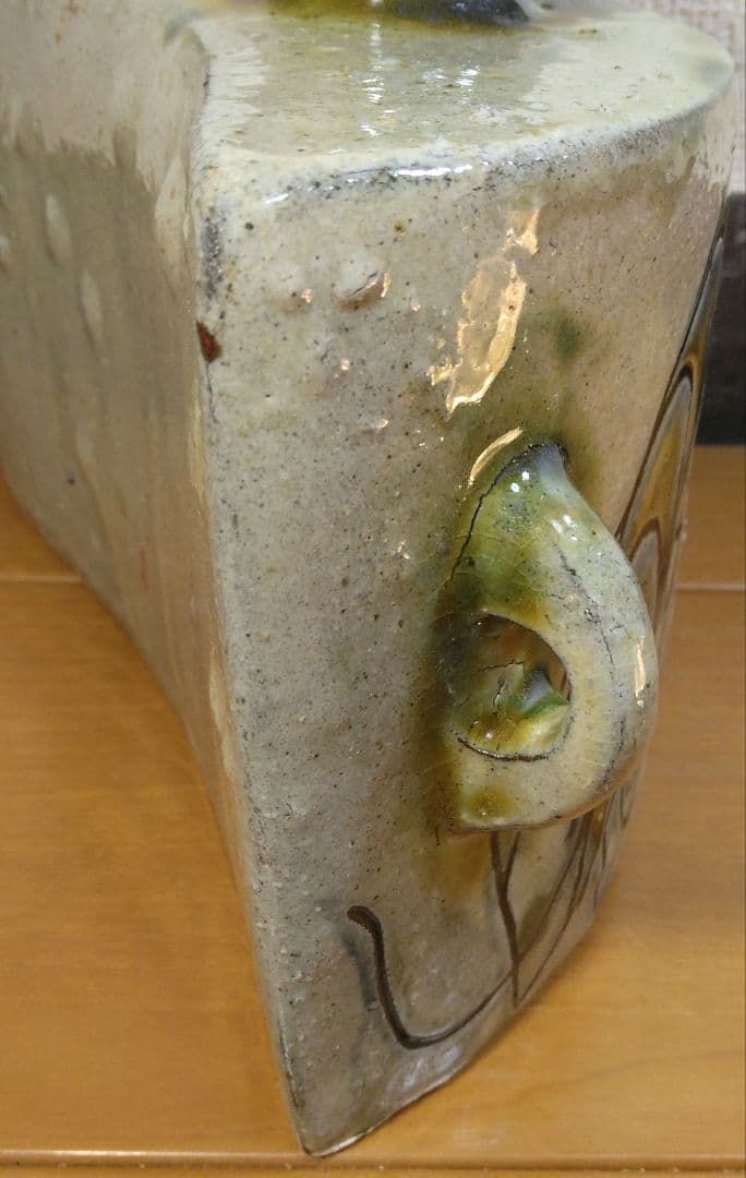 人間国宝 金城次郎 海老紋抱瓶 栞 共箱 美品 壺屋焼 壷屋焼 やちむん