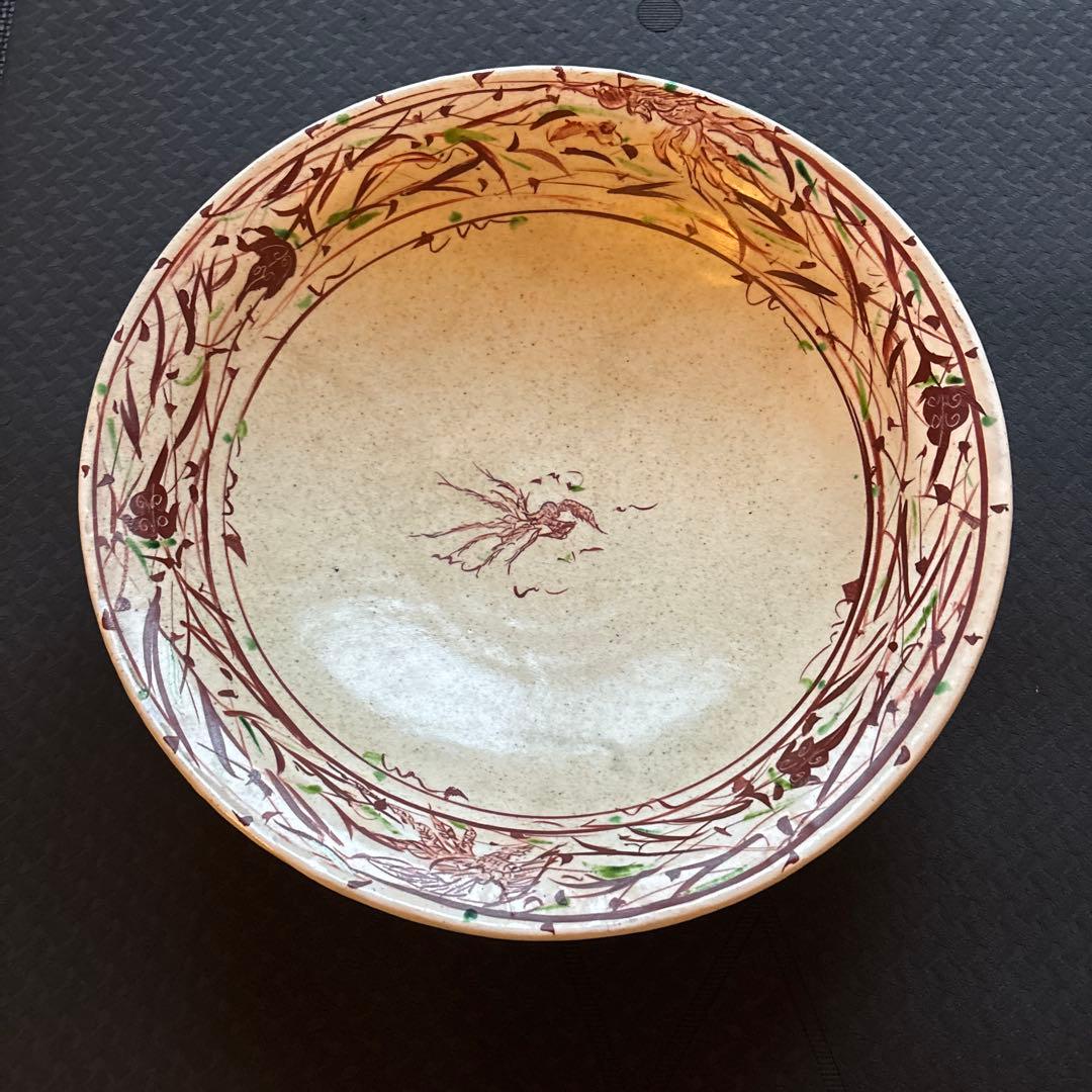 大正〜昭和前期 山口森太郎 最上位作 瀬戸口富右衛門窯 染錦 戯唐子絵