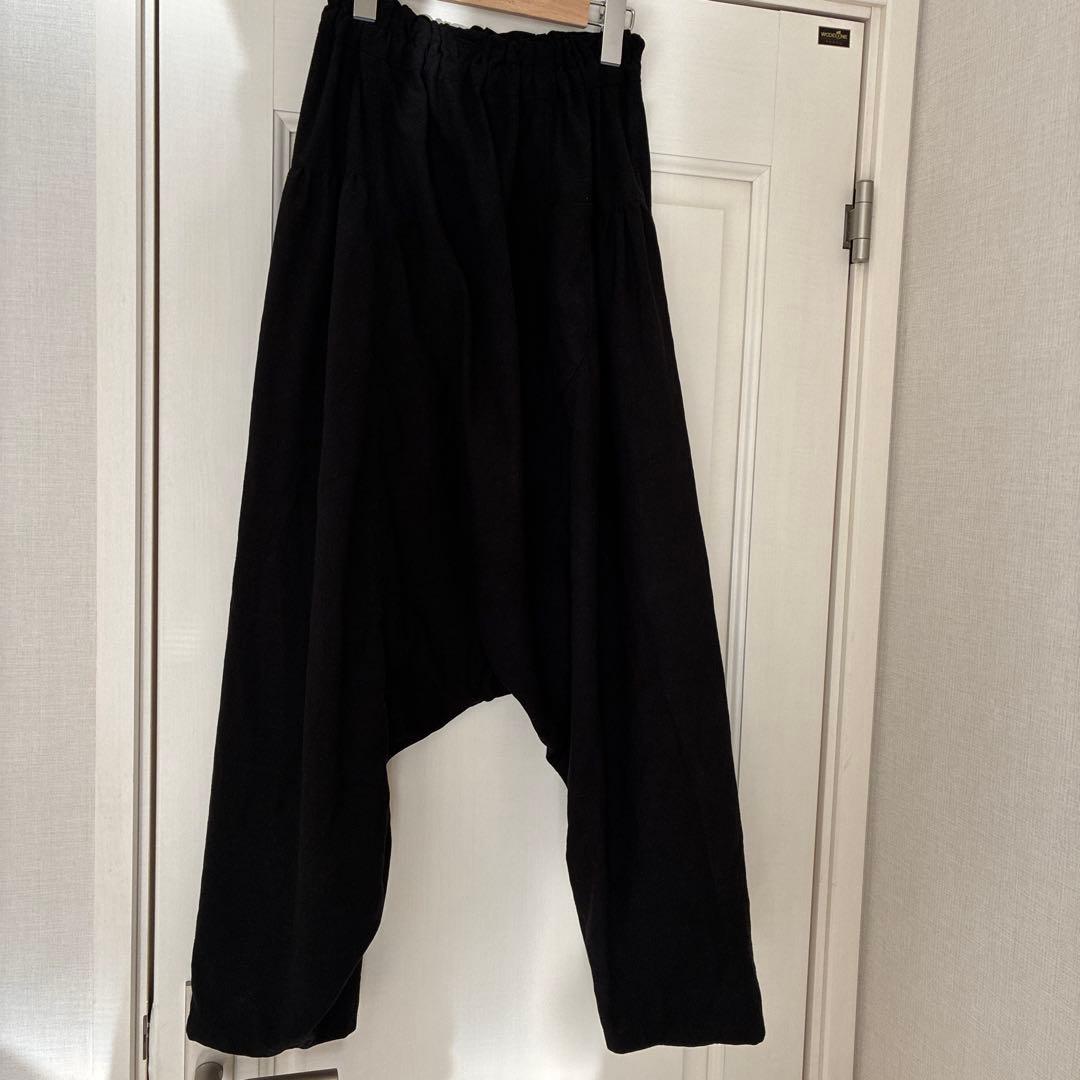 黒 サルエルパンツ ゴムウエスト