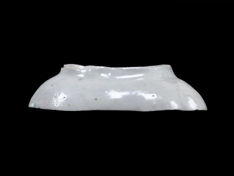 古伊万里　型刷印判　松葉に幾何学文様の図　変形皿　D228AS-CWj