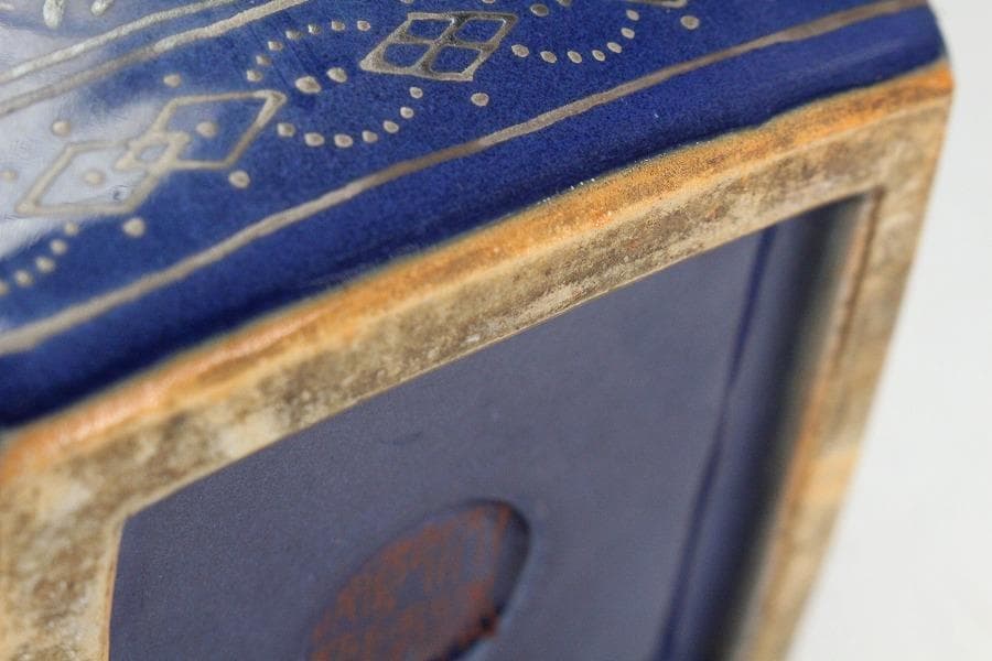 中国美術 瑠璃釉 銀彩 纏枝蓮花鳳紋 瓢瓶(K-XA832)