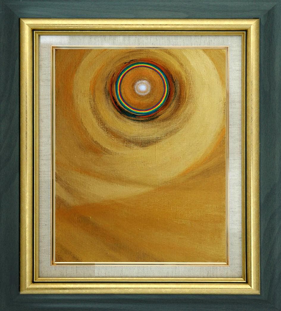 油絵 菅家令子 絵 絵画インテリア額付(白) F6-G252023風景祈希望奇跡