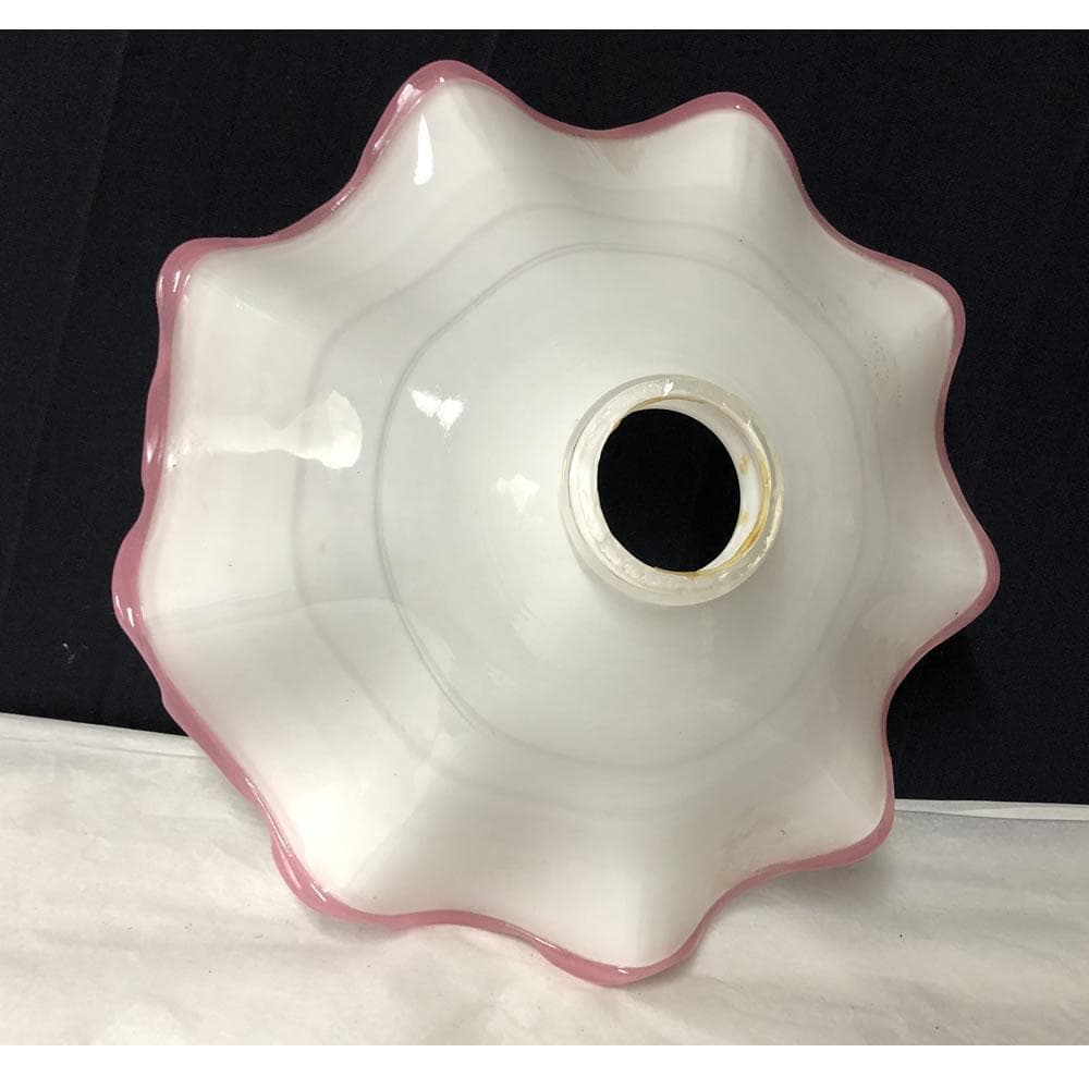 p007 電気の笠 ガラス 電笠 電傘 巾28.5cm 硝子 古ガラス 古