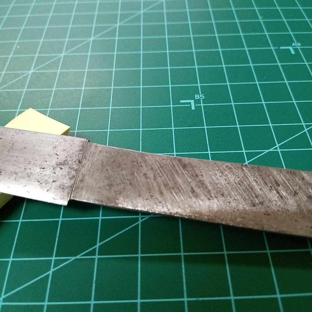 【ナイフ加工用玉鋼/合法サイズ】無銘脇差・短刀/錆身日本刀切先部分残欠
