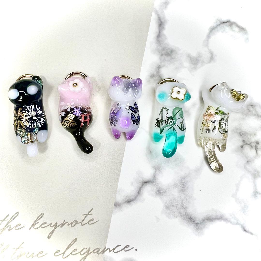 リクエスト専用　青いお花　氷　猫　5個セット