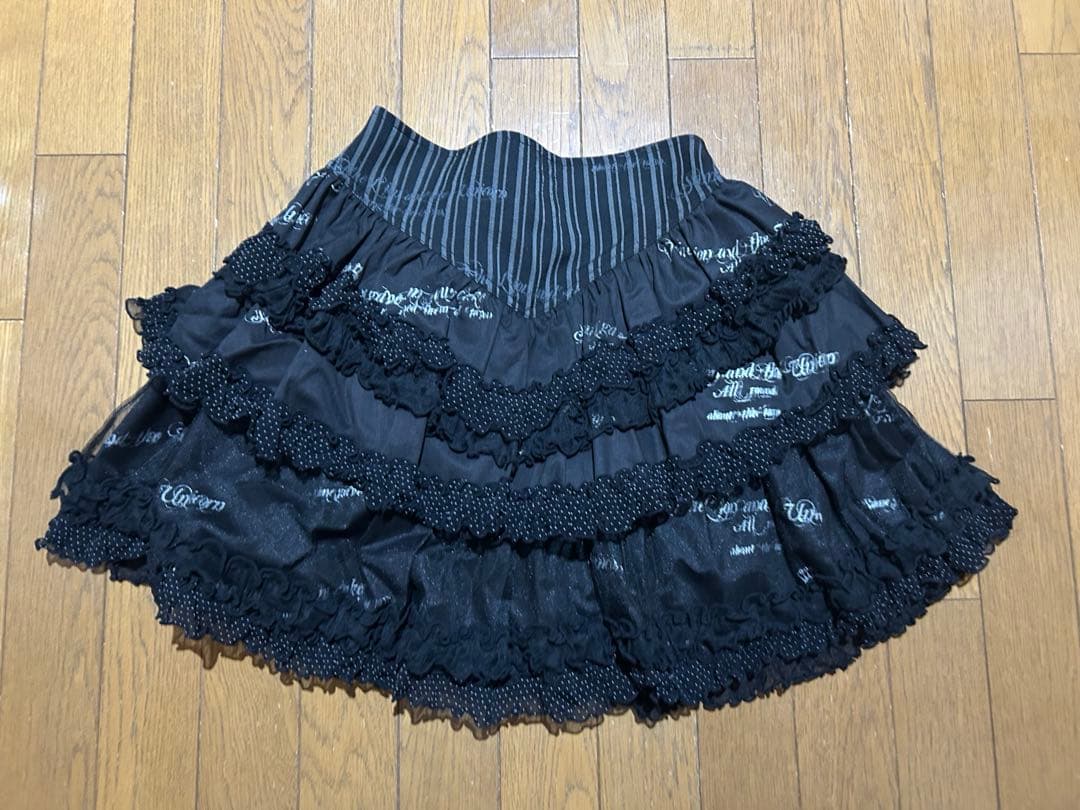 h.NAOTO FRILL フリル　レース　コルセット　スカート　編み上げ　黒