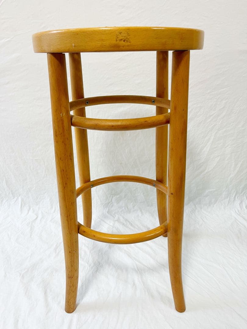 『秋田木工』ラタン編み　ハイスツール　廃盤品　ブナ材　vintage