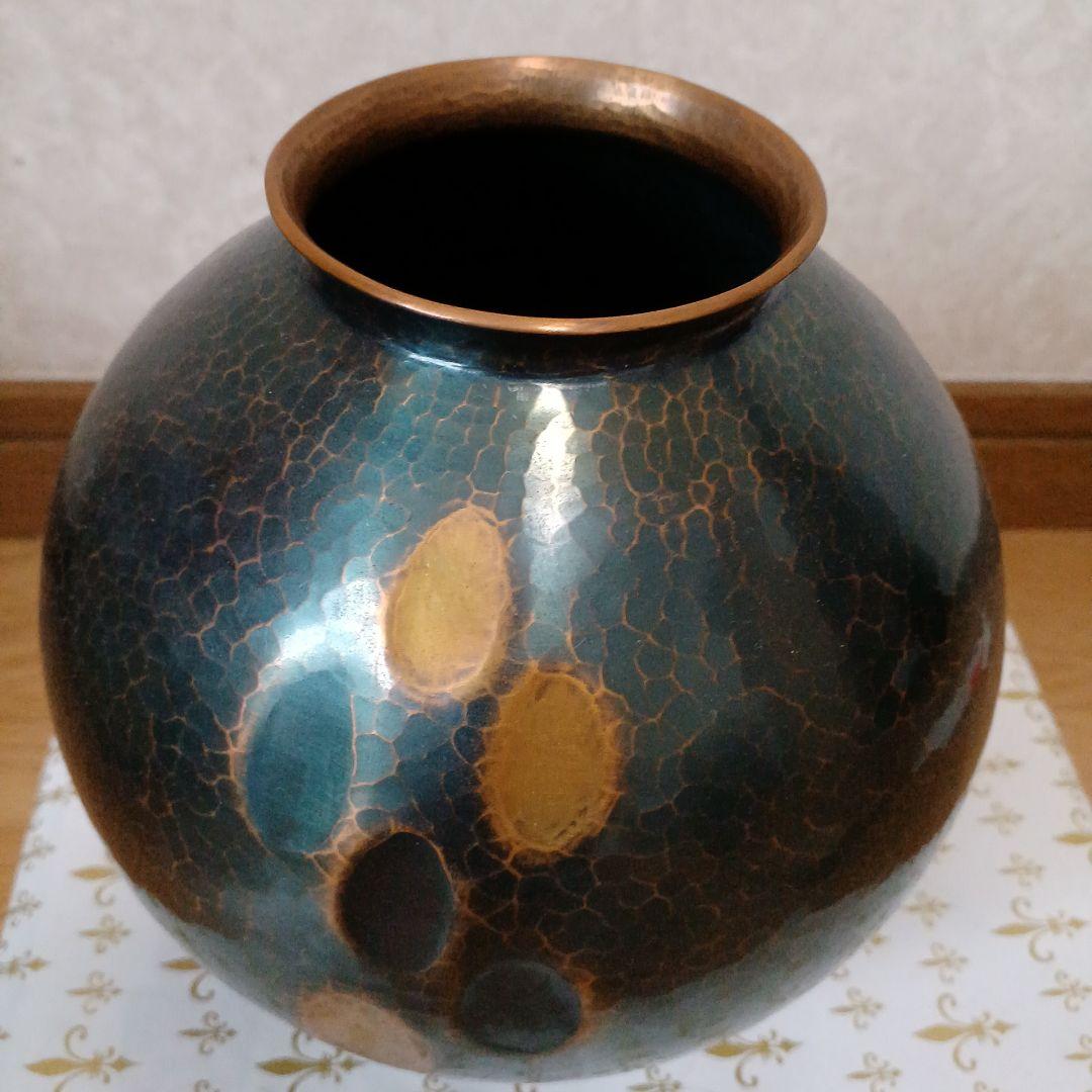 美品　伝統工芸品 玉川堂　鎚起銅器　花瓶 　桐箱付き