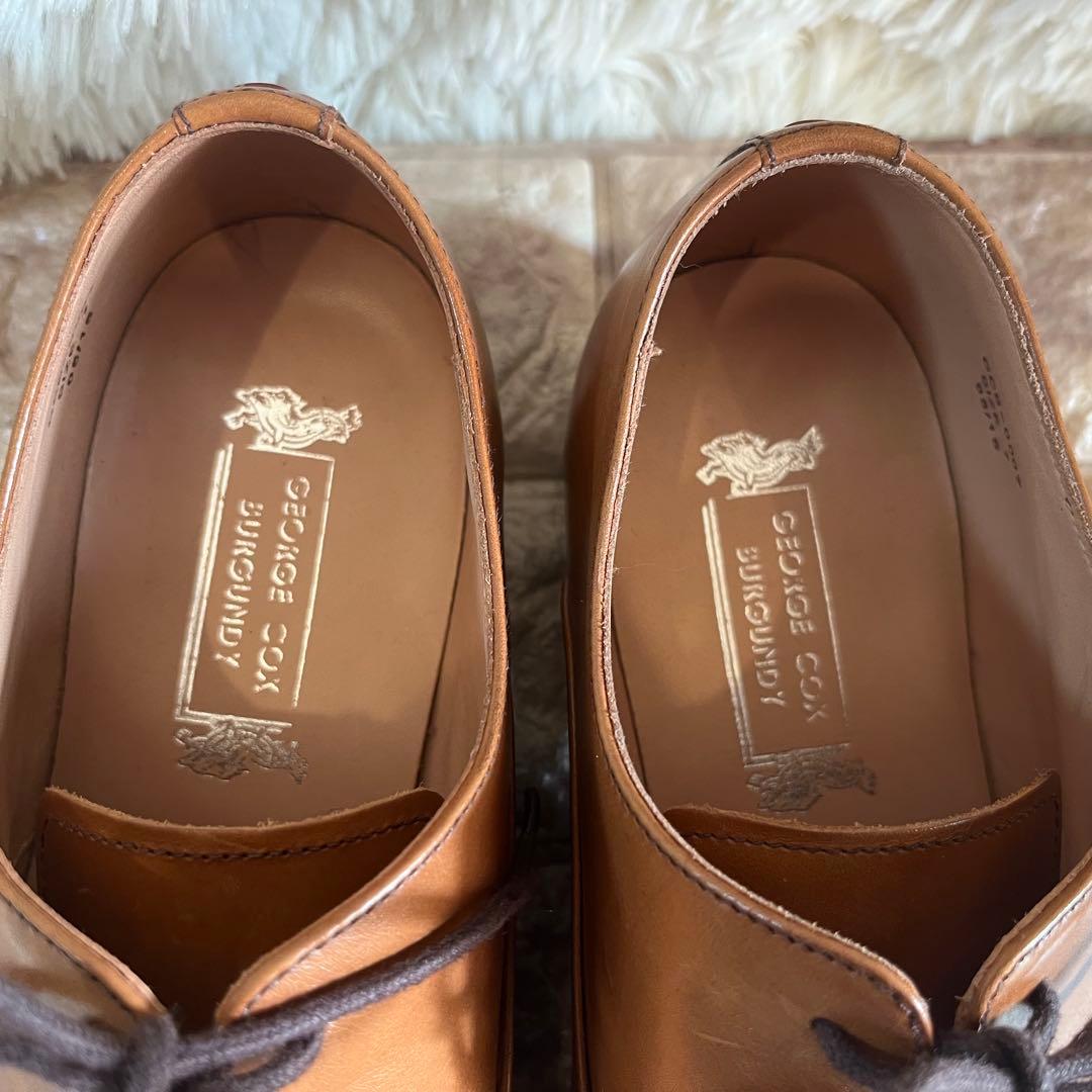 新品同様　ジョージ コックス バーガンディ プレーントゥ 25.5cm