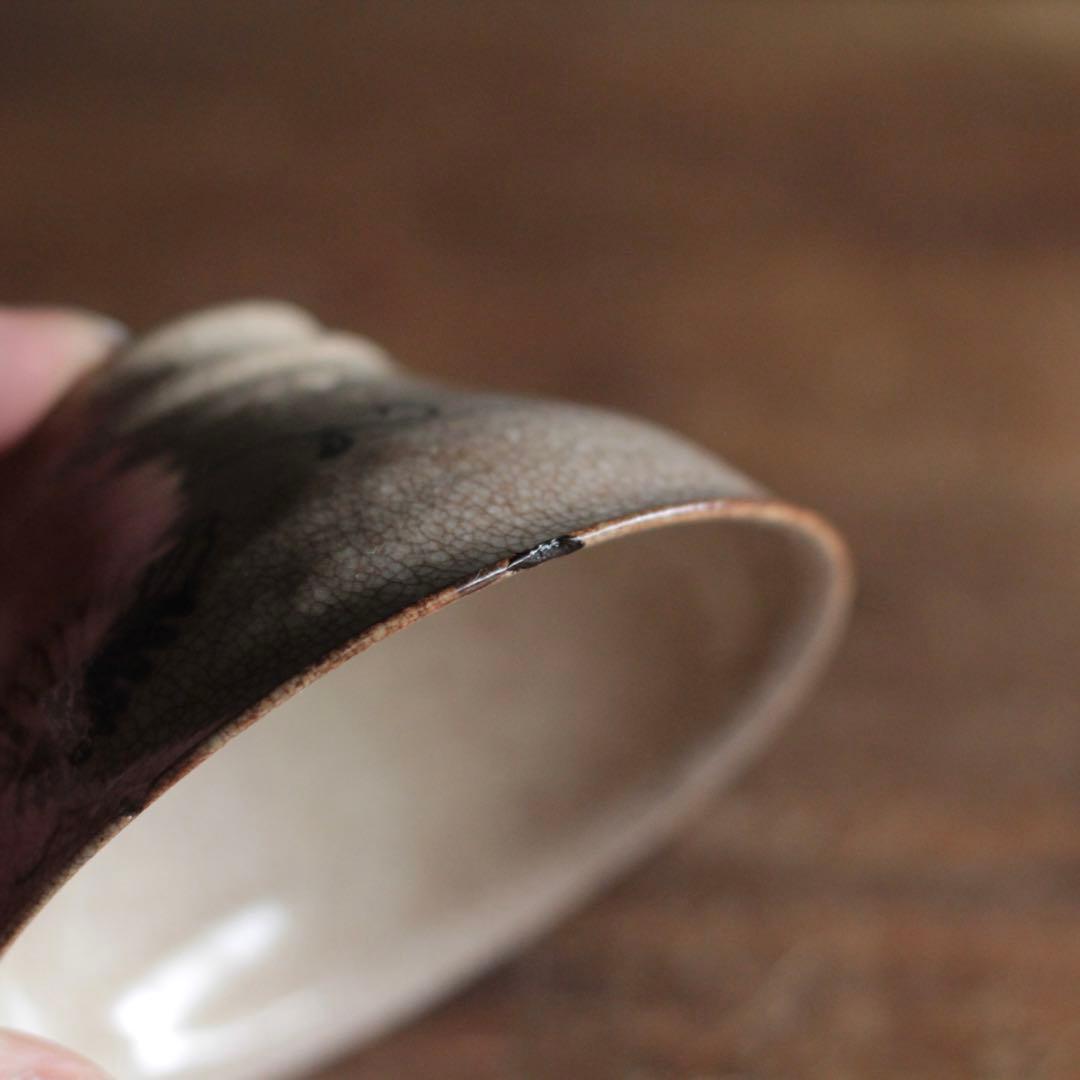 絵瀬戸 大盃 小碗 No.2 再興織部 古美術 古道具 アンティーク