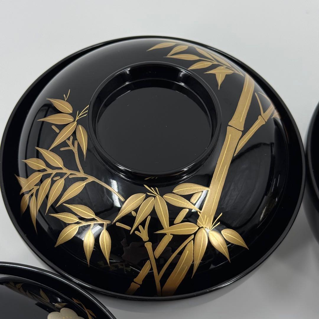 象彦 五清 吸物椀 五客セット 漆器 蒔絵 金彩 木製 高級 松竹梅蘭菊