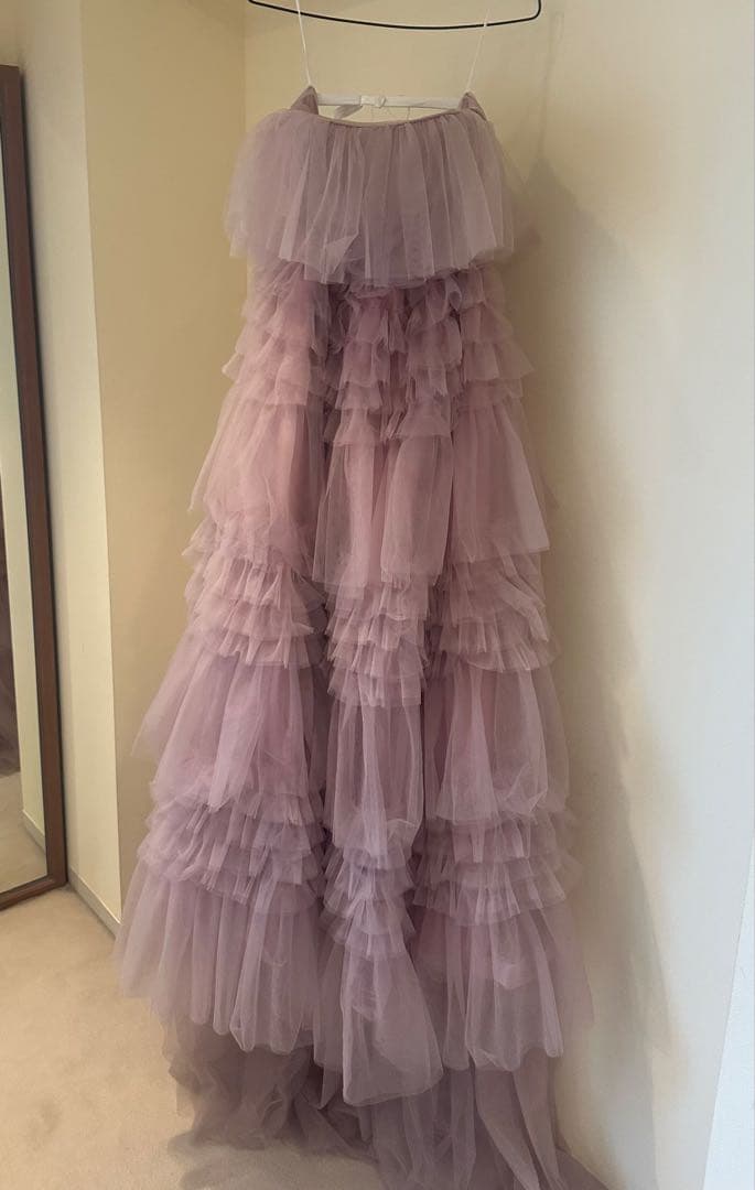 【最終値下げ】韓国ドレス_チュールカラードレス_ピンク