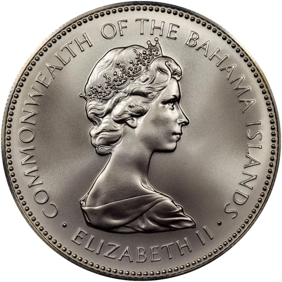 NGC高鑑定☆1971年旧イギリス領バハマ2ドルプルーフ記念銀貨☆PF67UC