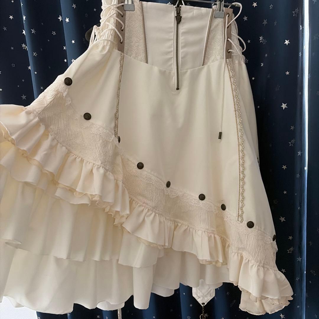 ozz oneste 編み上げスカート　白　美品