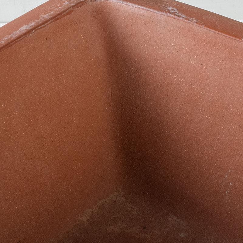 中国 紫砂 朱泥 漢詩山水刻 植木鉢 盆栽鉢 V R8480H