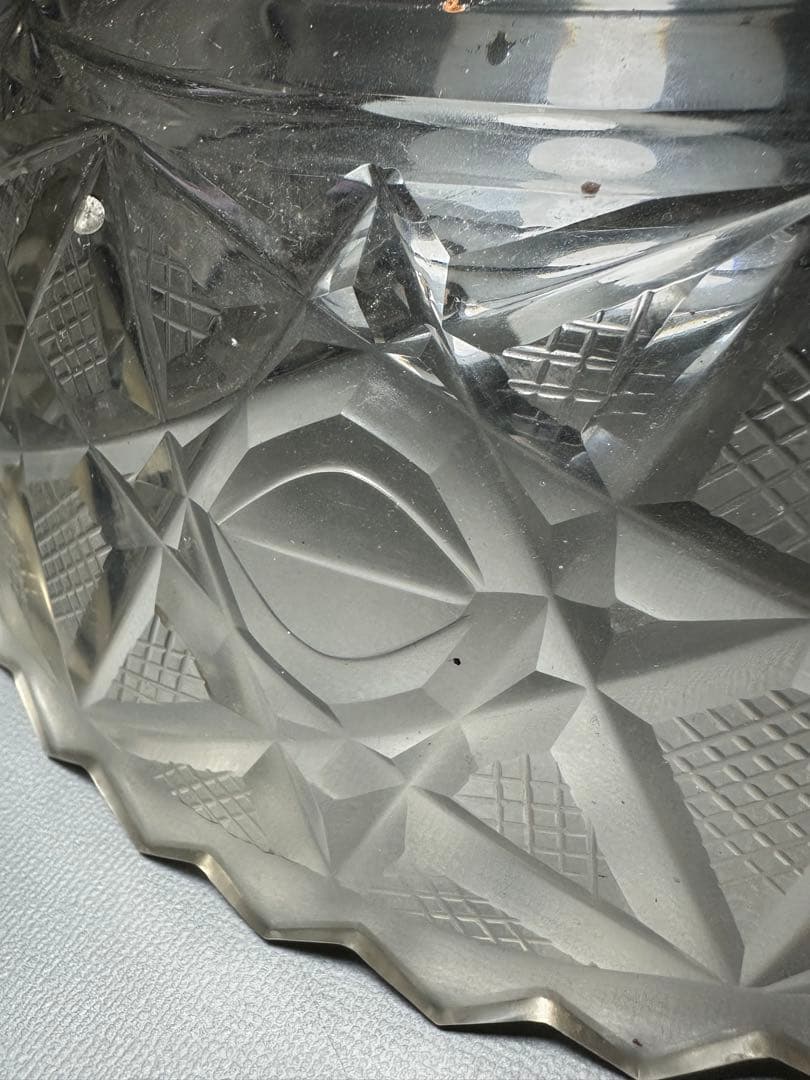 江戸ガラス 切子 鉢 江戸時代後期 合わせ箱 検索:薩摩切子 キリコ