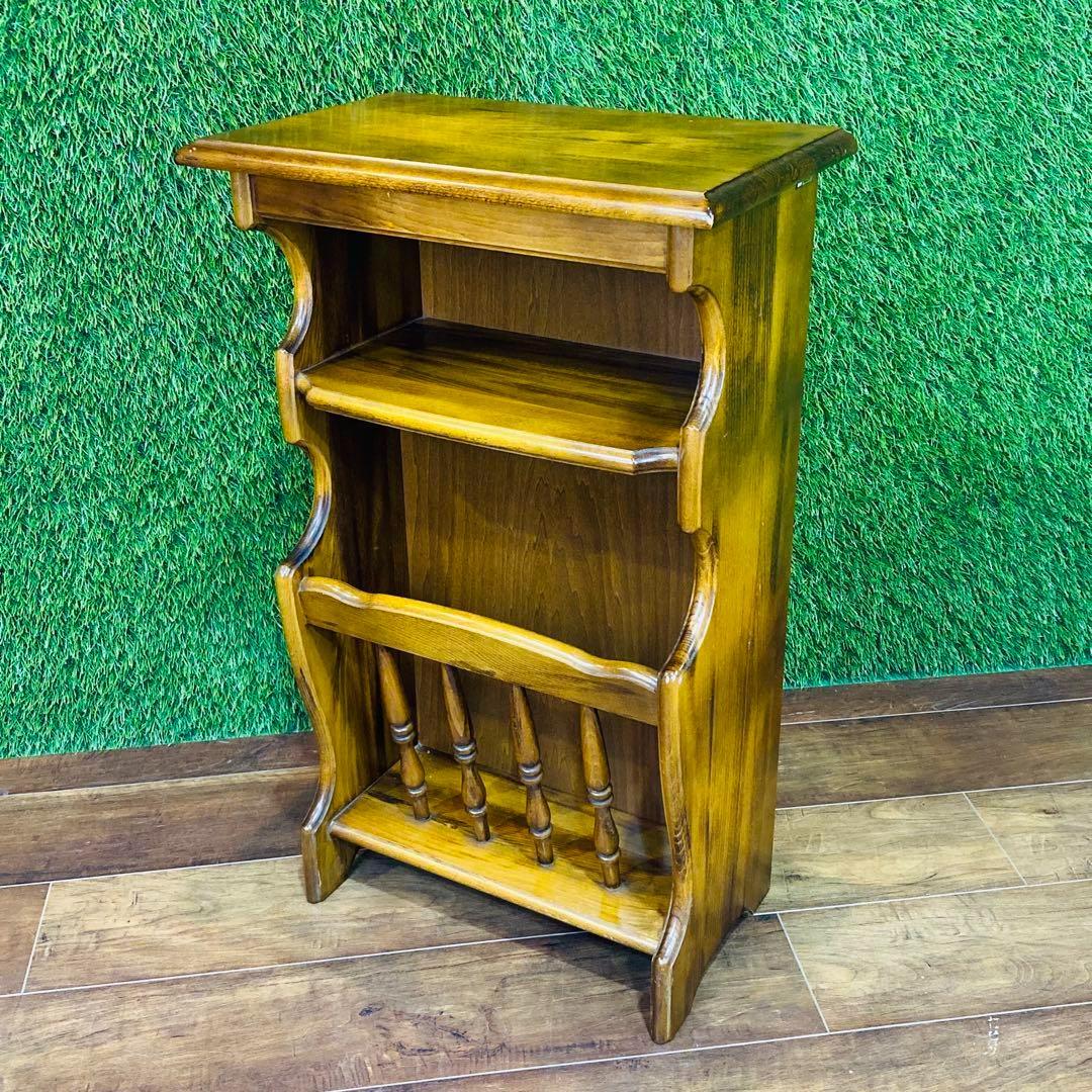 カリモク　アンティーク　レトロ　調　スリッパ　ラック　飾り棚　棚　電話台