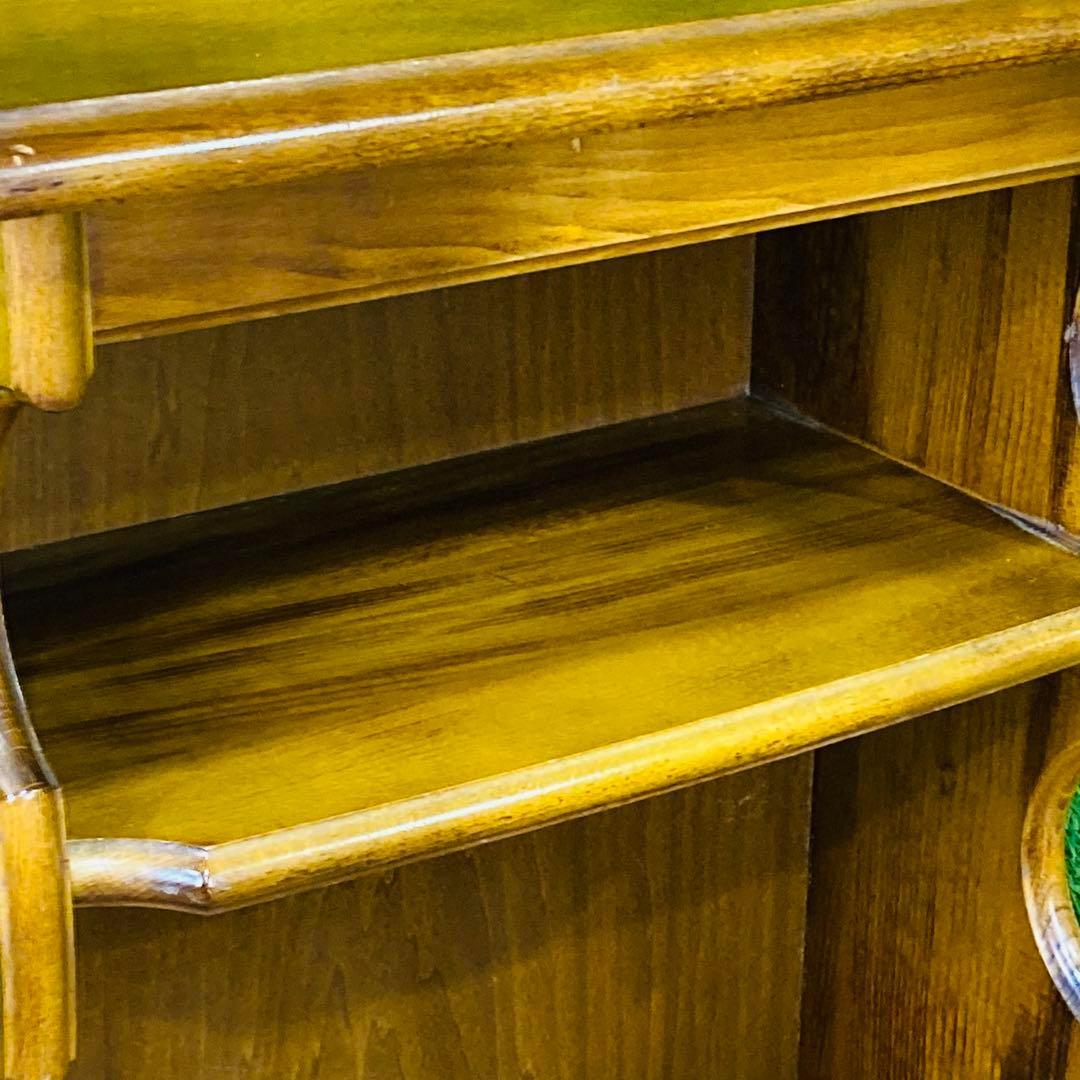 カリモク　アンティーク　レトロ　調　スリッパ　ラック　飾り棚　棚　電話台