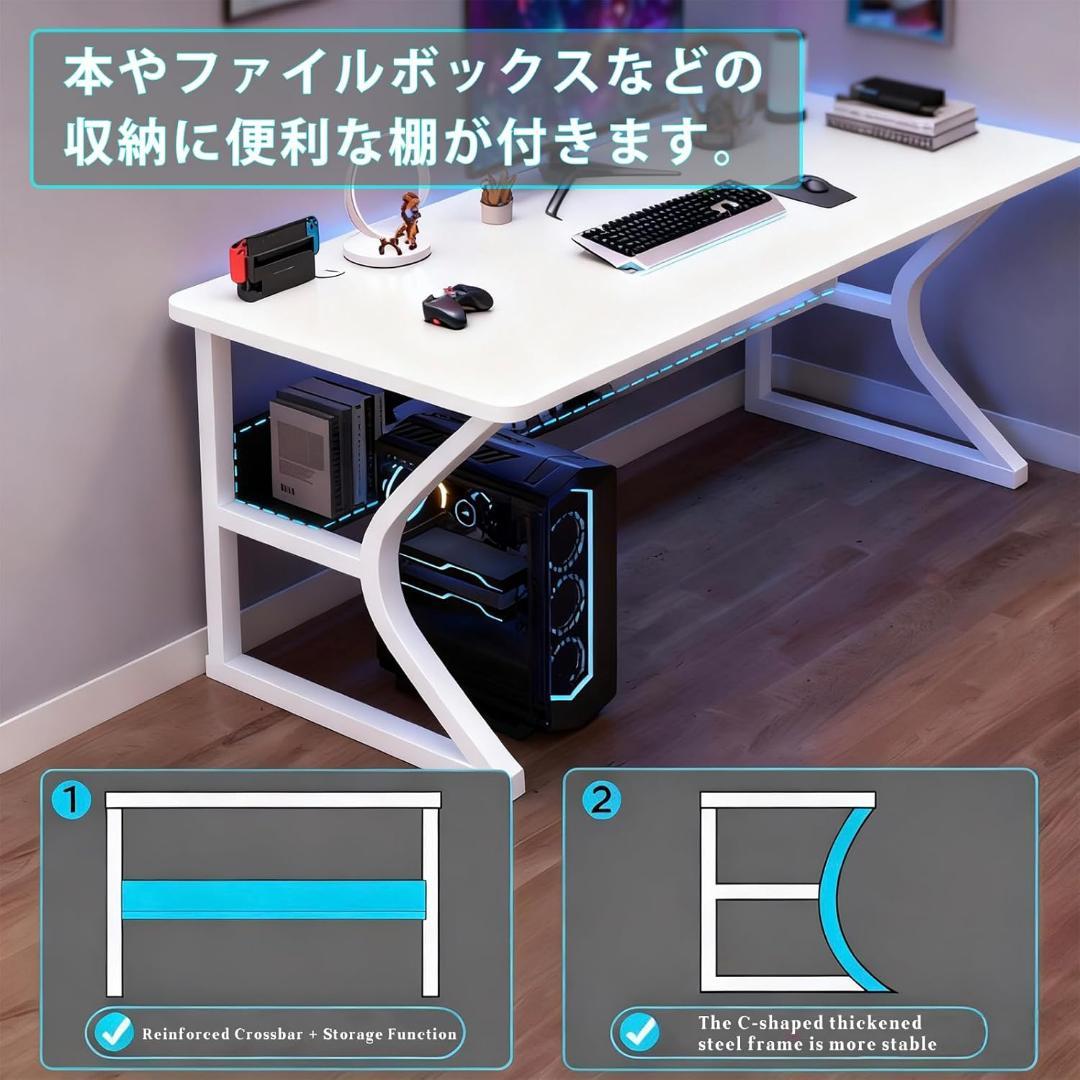 パソコンデスク コンパクト 幅100cm ゲーミングデスク 木製 PCテーブル