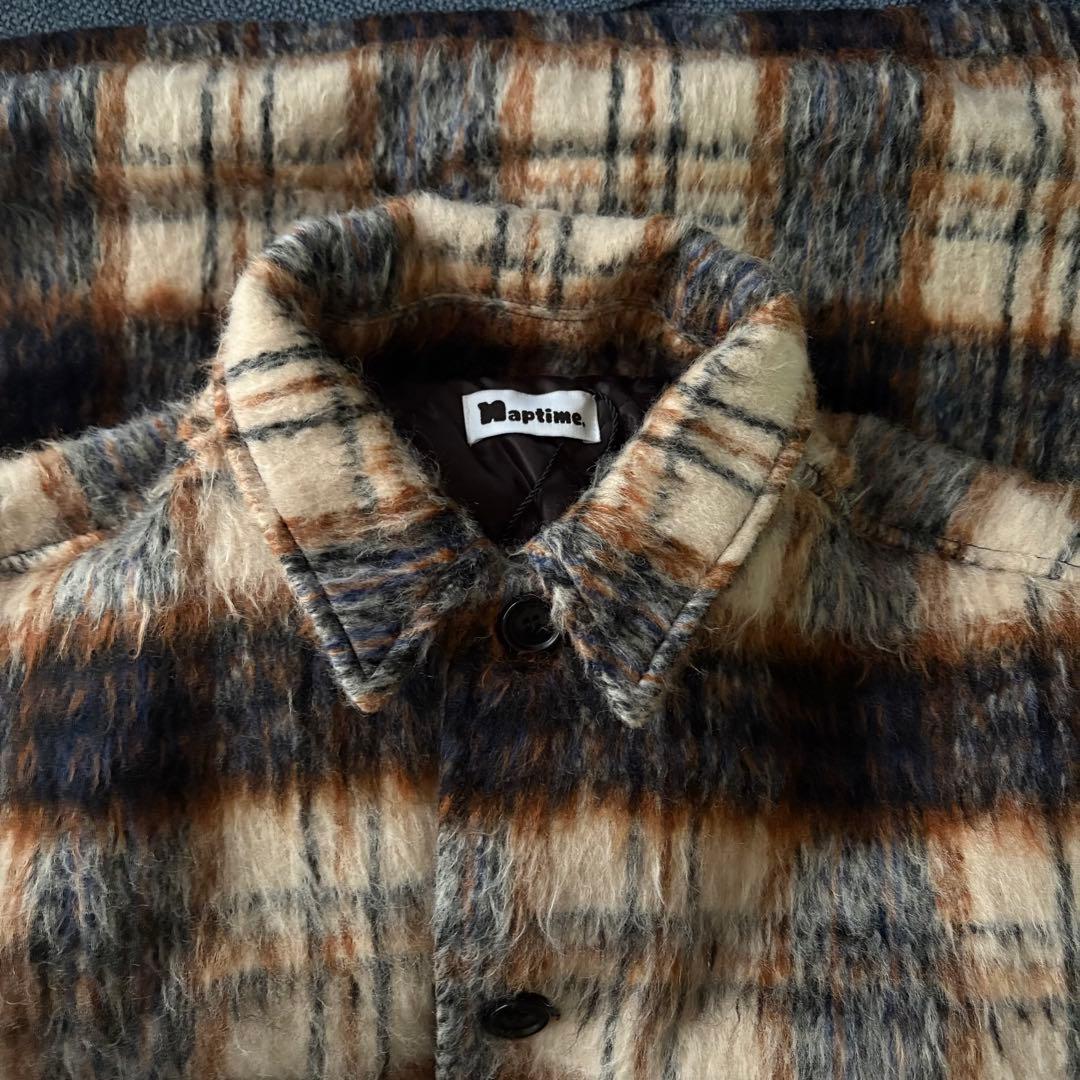 NAPTIME チェック中綿ジャケット IVORY M