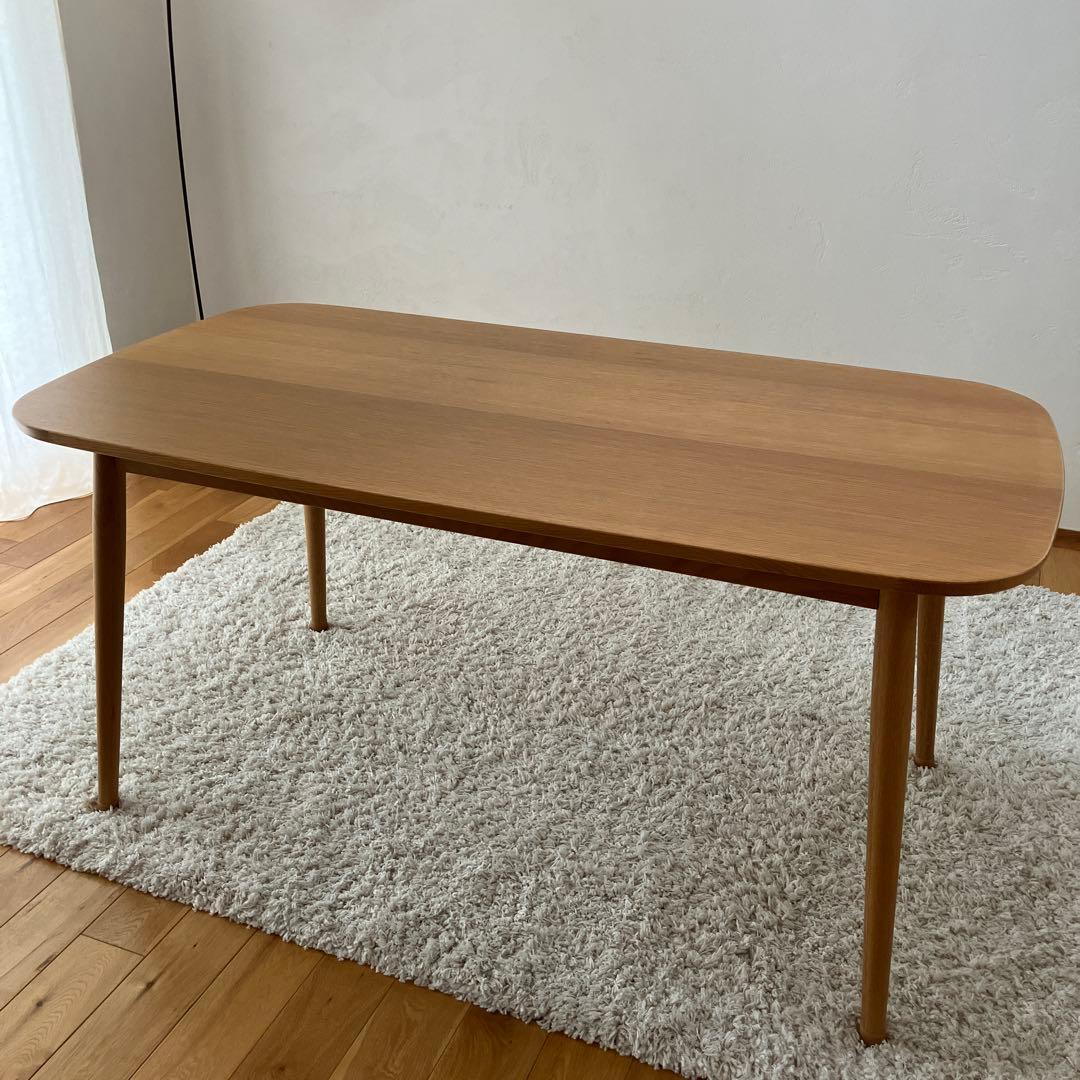 ラスカル様　無印良品　オーク材テーブル・丸脚・幅１５０ｃｍ幅　廃盤